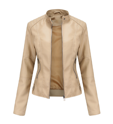 Davy Women's Leather Jacket with Mao