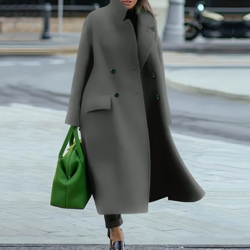 Davy | Women's Long Buttoned Trench Coat