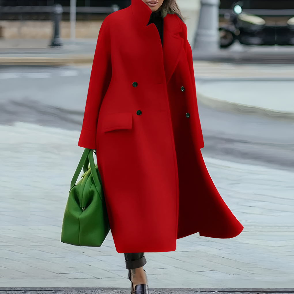 Davy | Women's Long Buttoned Trench Coat