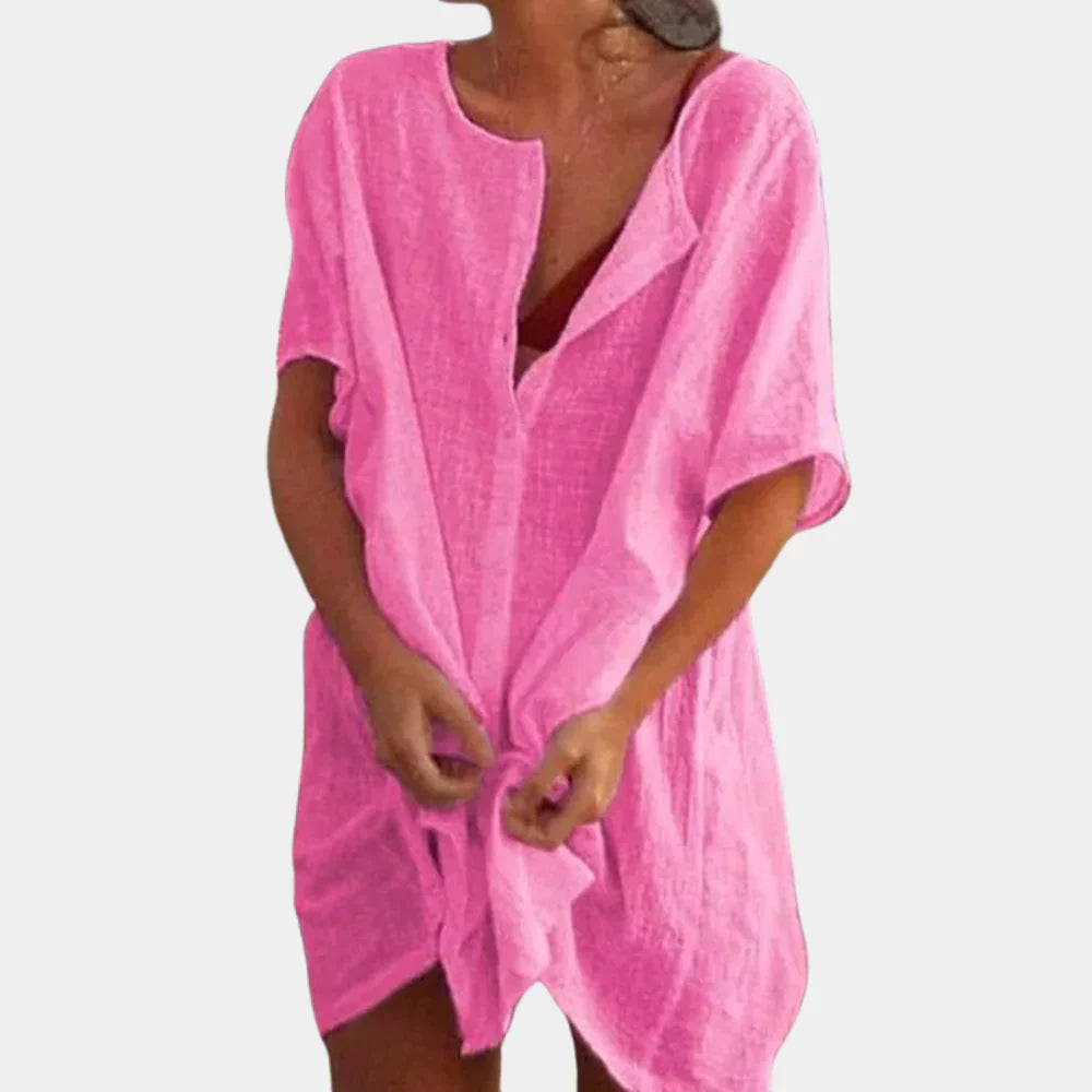 Davy | Women's Loose Beach Tunic Button-Down Cover-Up