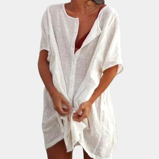 Davy | Women's Loose Beach Tunic Button-Down Cover-Up