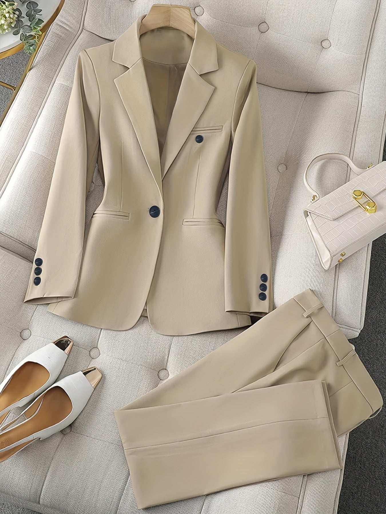 Davy | Women's Notched Lapel Blazer Pants Set