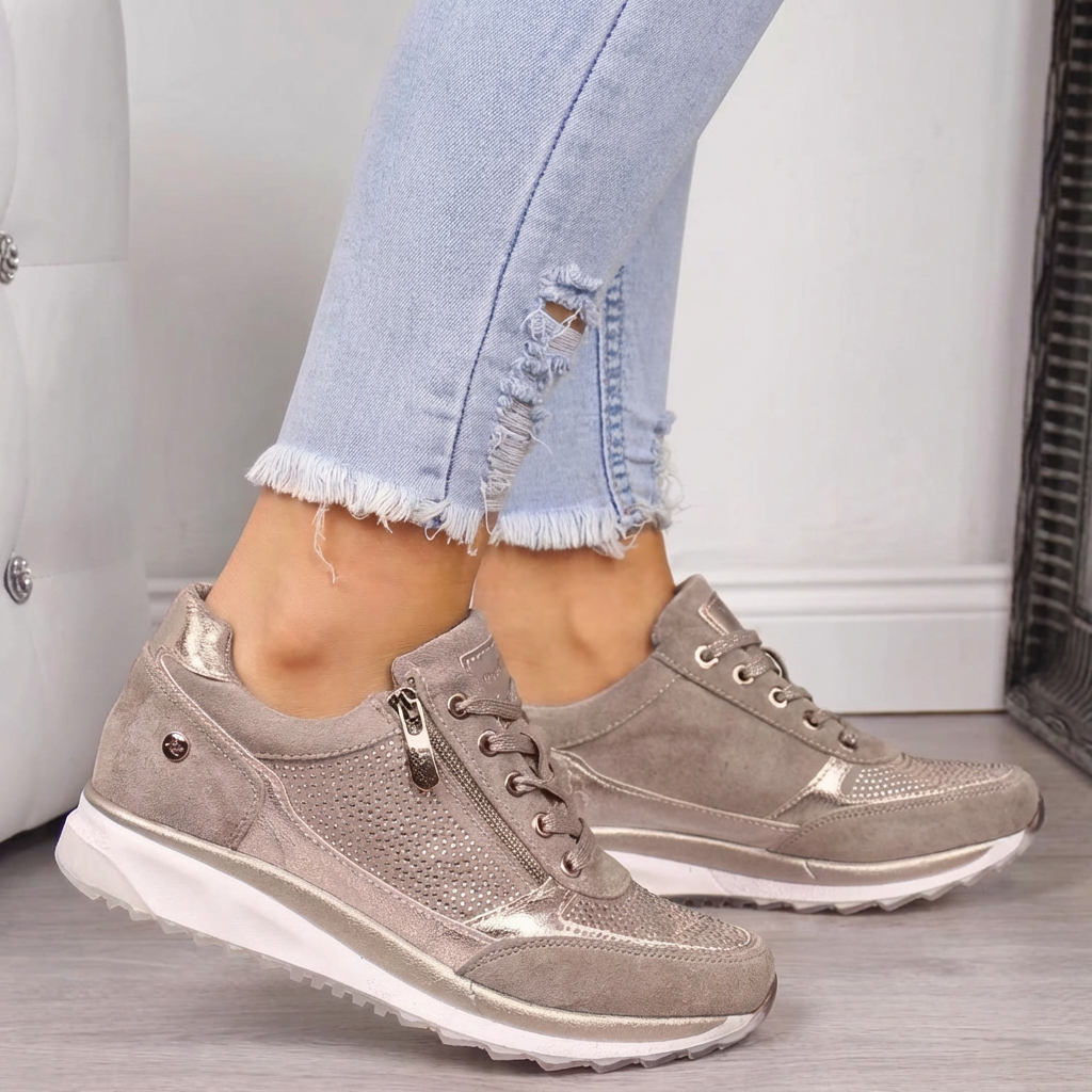 Davy | Women's Orthopedic Sneakers with Zipper Detail