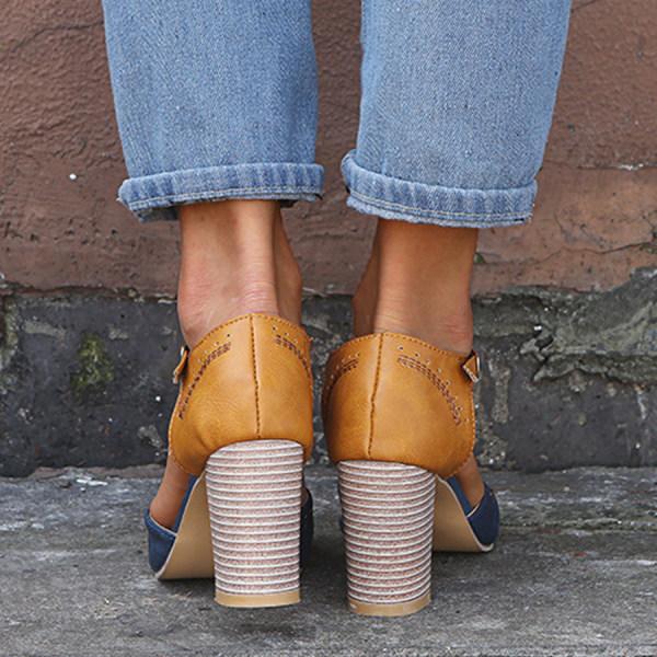 Davy | Women's Orthopedic T-Strap Heels with Cut-Outs