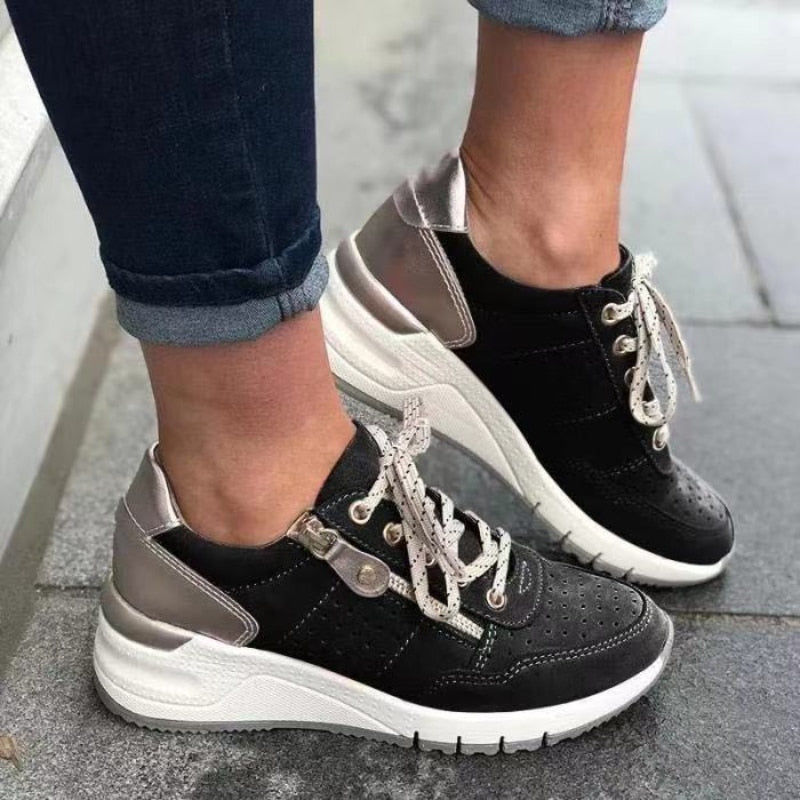 Davy | Women's Orthopedic Walking Sneakers with Side Zipper