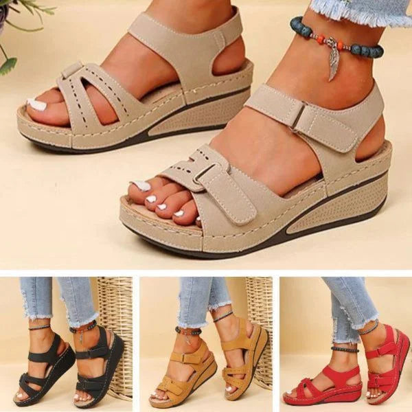 Davy | Women's Orthopedic Wedge Sandals with Adjustable Straps