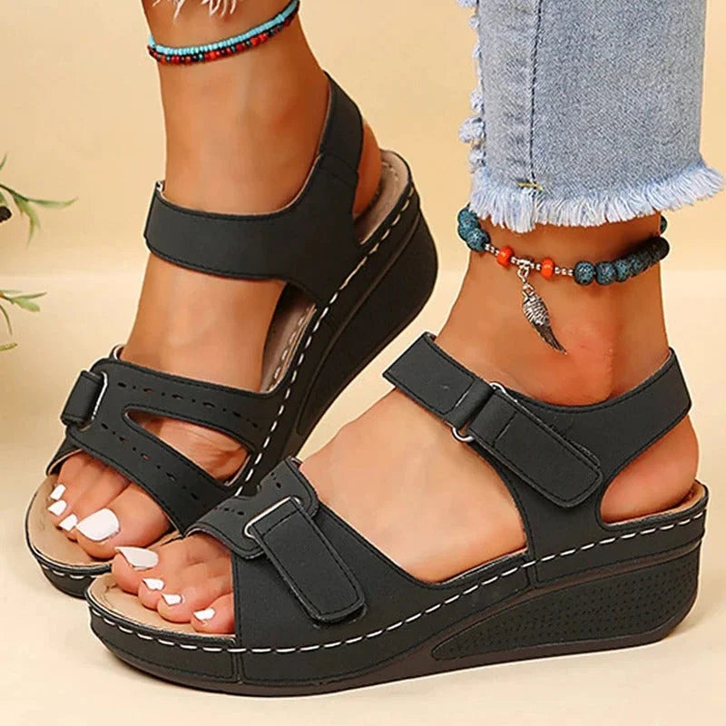Davy | Women's Orthopedic Wedge Sandals with Adjustable Straps