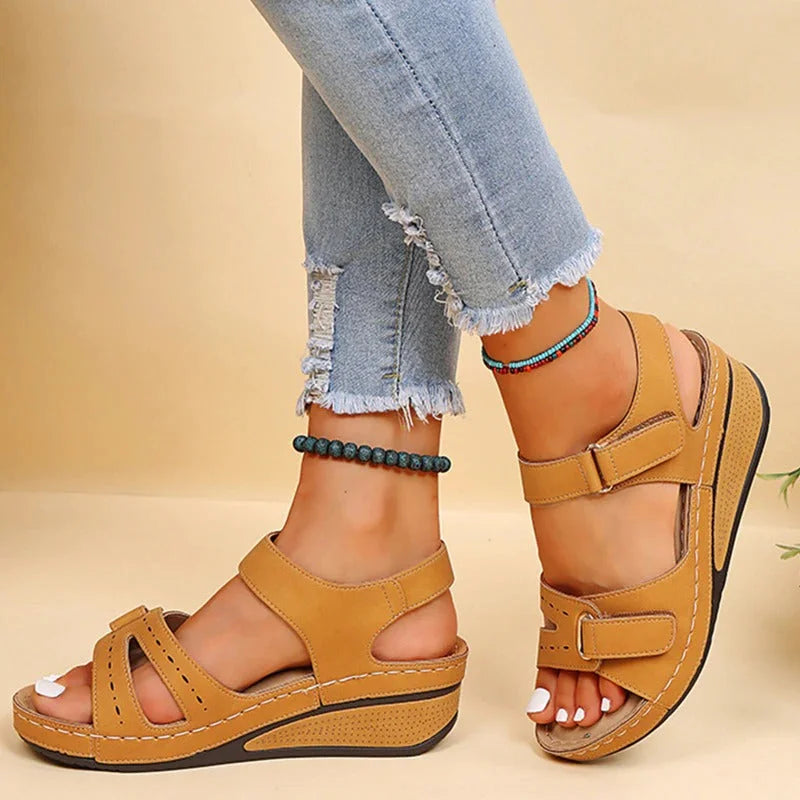Davy | Women's Orthopedic Wedge Sandals with Adjustable Straps
