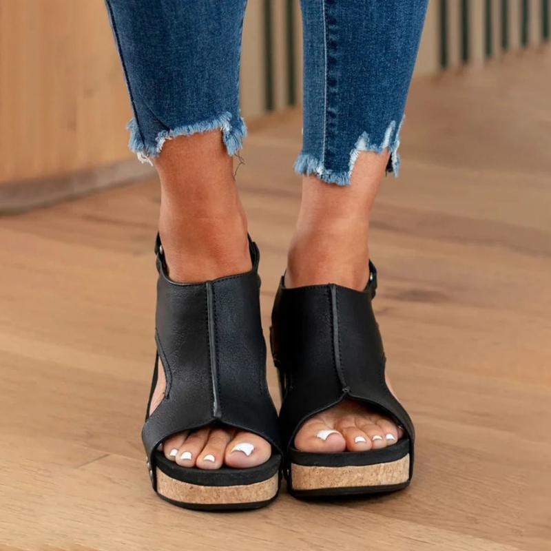 Davy | Women's Orthopedic Wedge Sandals with Cork Sole