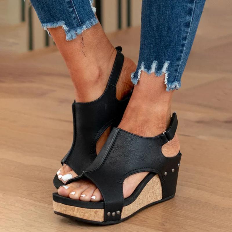 Davy | Women's Orthopedic Wedge Sandals with Cork Sole