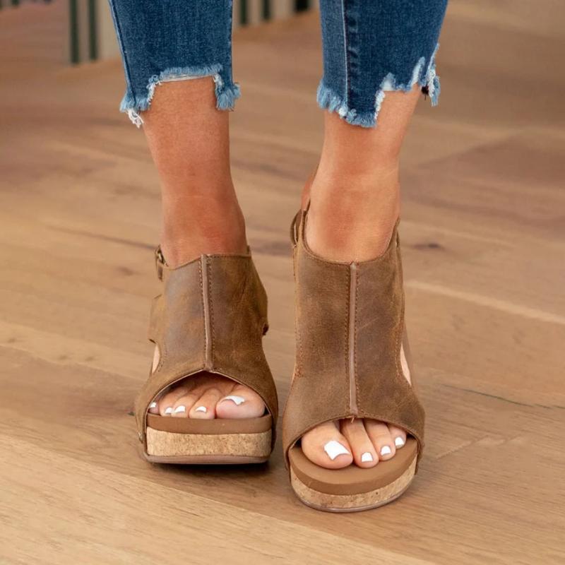 Davy | Women's Orthopedic Wedge Sandals with Cork Sole
