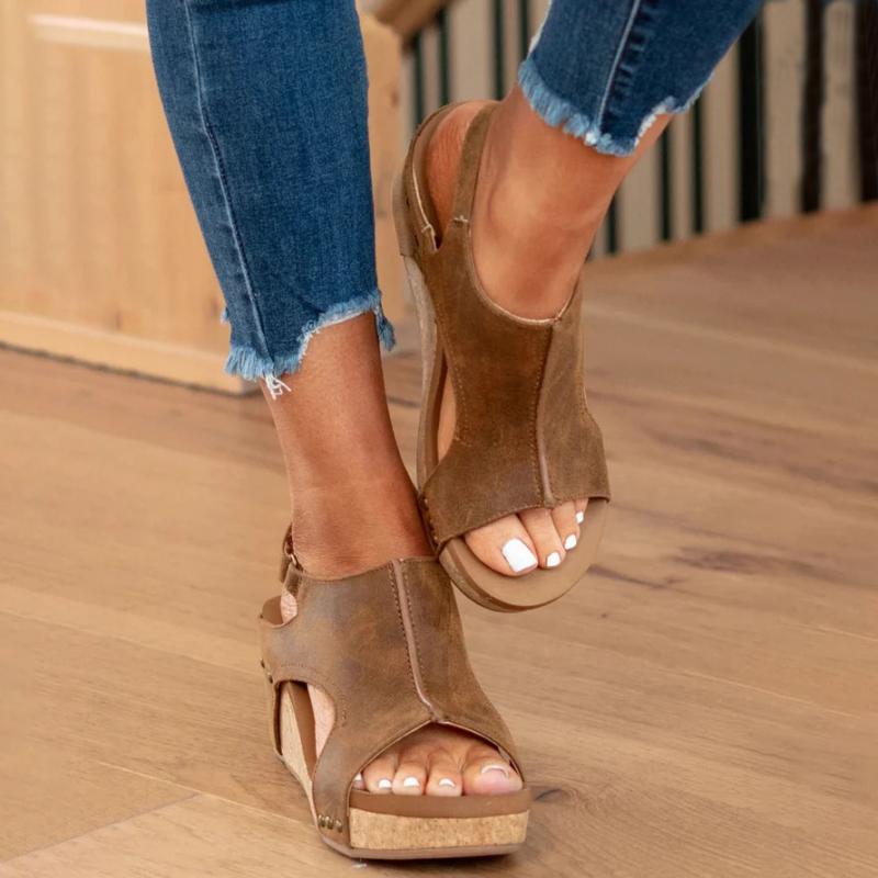 Davy | Women's Orthopedic Wedge Sandals with Cork Sole