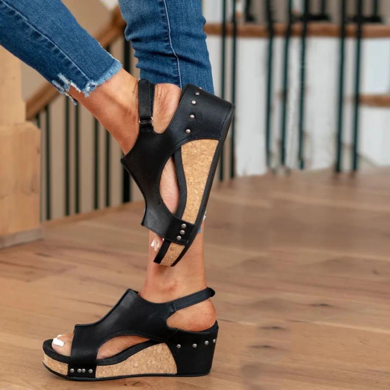 Davy | Women's Orthopedic Wedge Sandals with Cork Sole