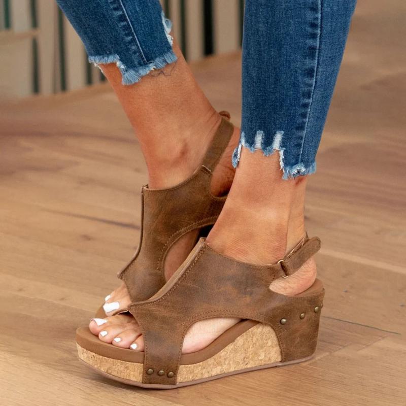 Davy | Women's Orthopedic Wedge Sandals with Cork Sole