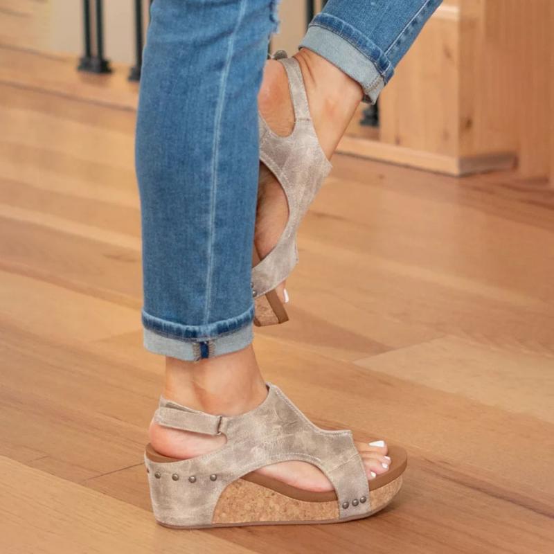 Davy | Women's Orthopedic Wedge Sandals with Cork Sole
