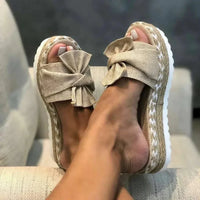 Sandalias de plataforma para mujer con detalle de lazo