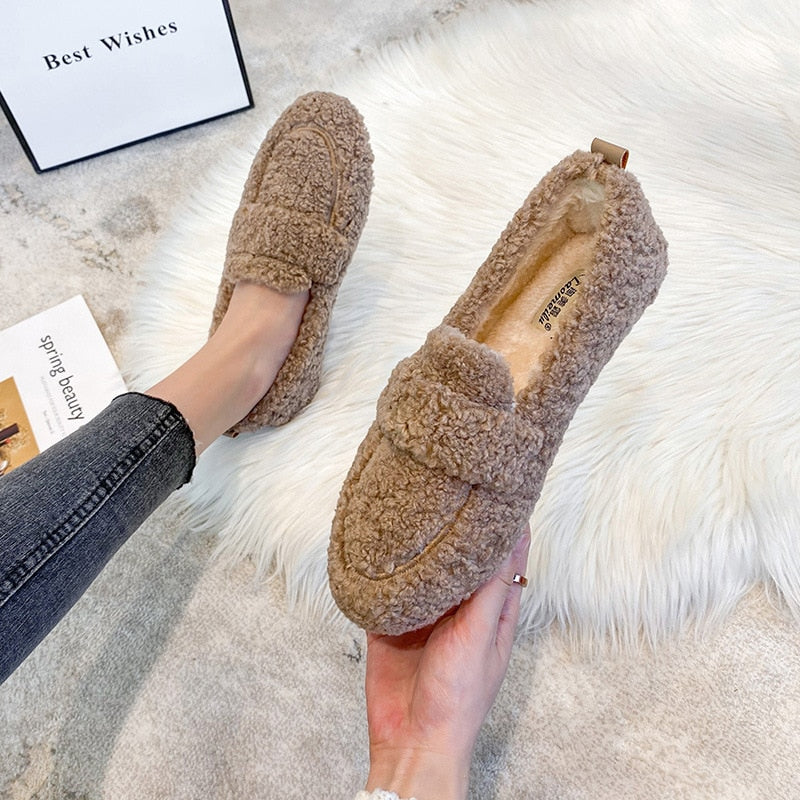 Davy | Women's Plush Loafers Cozy Slip-Ons