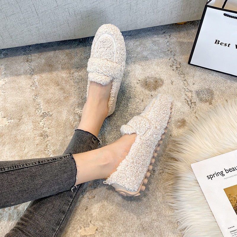 Davy | Women's Plush Loafers Cozy Slip-Ons