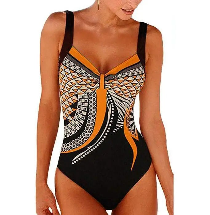 Davy | Women's Printed One-Piece Swimsuit with Geometric Design