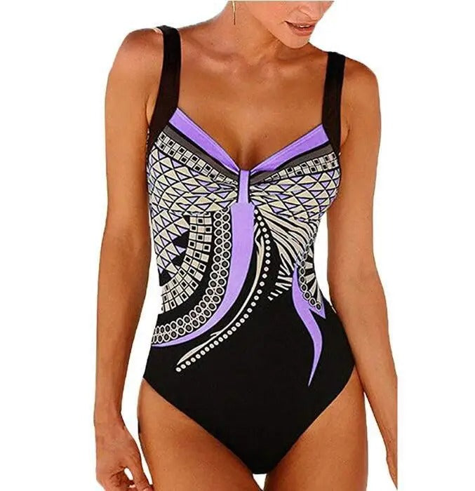 Davy | Women's Printed One-Piece Swimsuit with Geometric Design