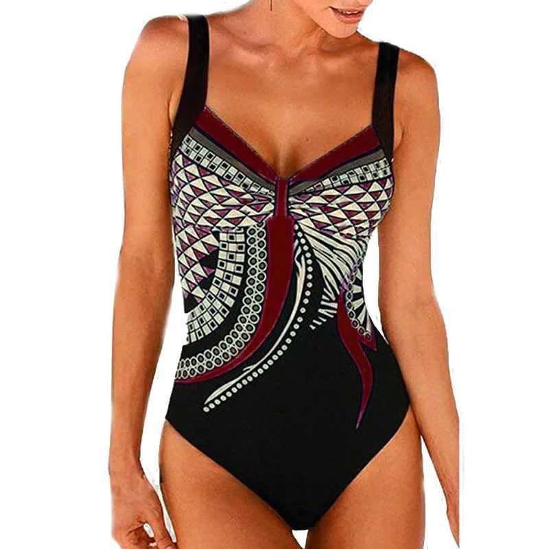 Davy | Women's Printed One-Piece Swimsuit with Geometric Design
