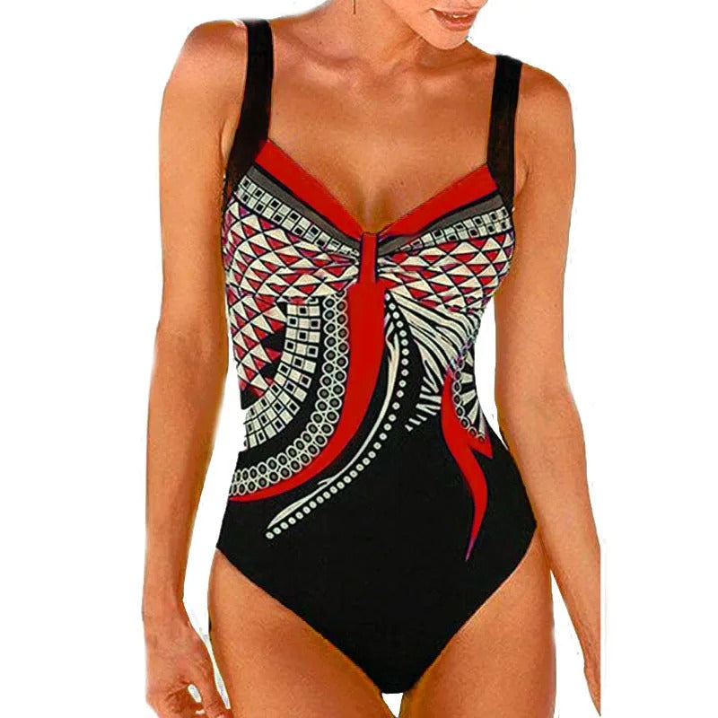Davy | Women's Printed One-Piece Swimsuit with Geometric Design