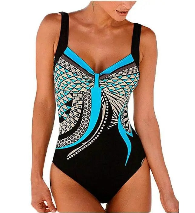 Davy | Women's Printed One-Piece Swimsuit with Geometric Design