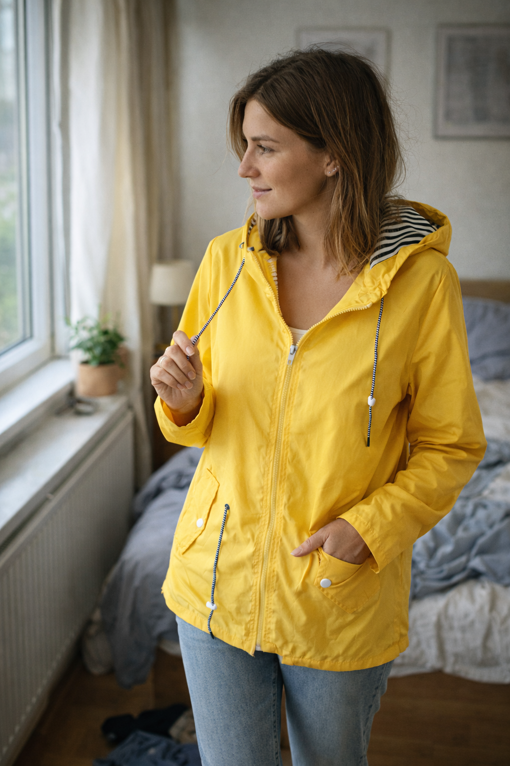 Davy Women's Rain Jacket Lightweight with Hood