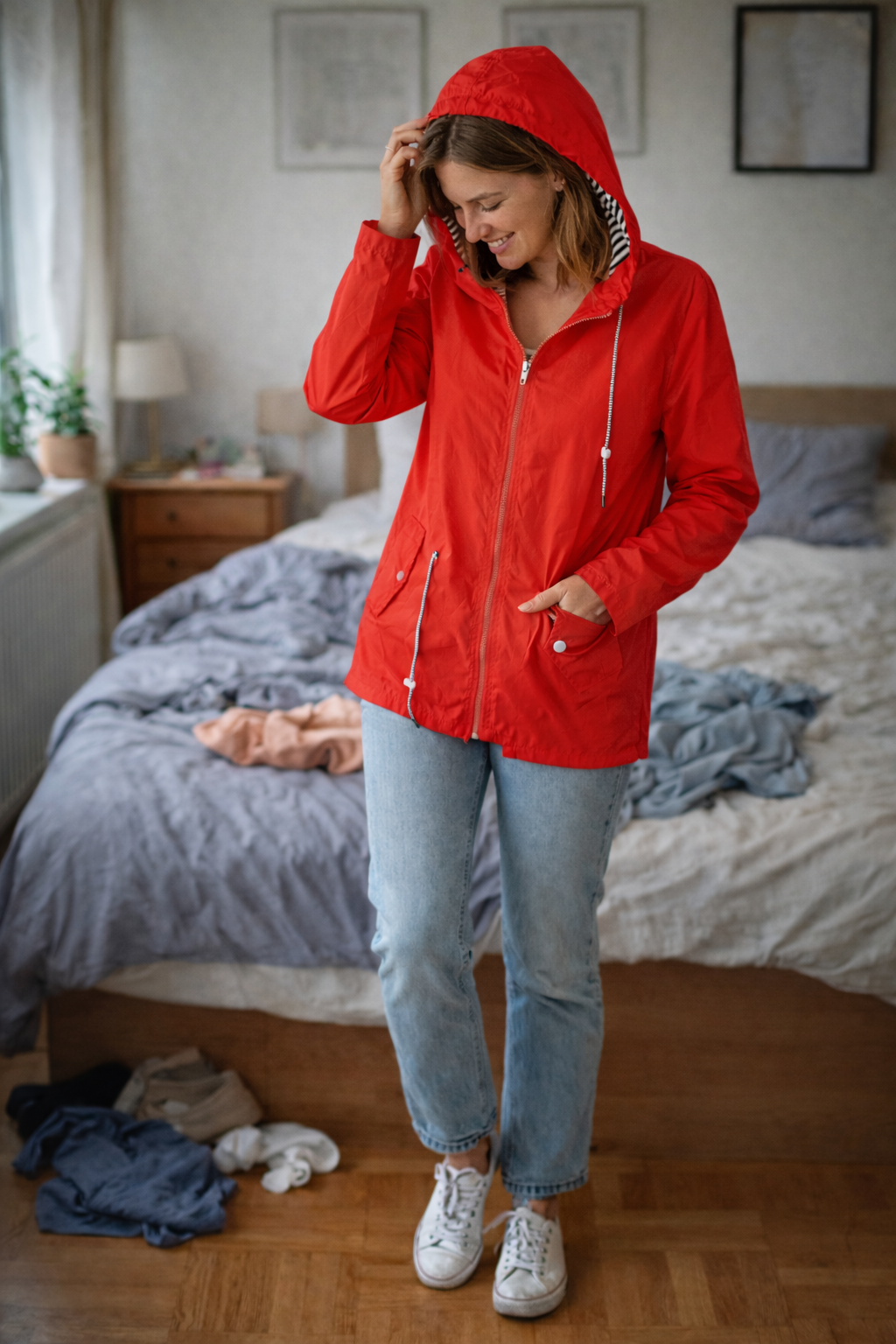 Davy Women's Rain Jacket Lightweight with Hood