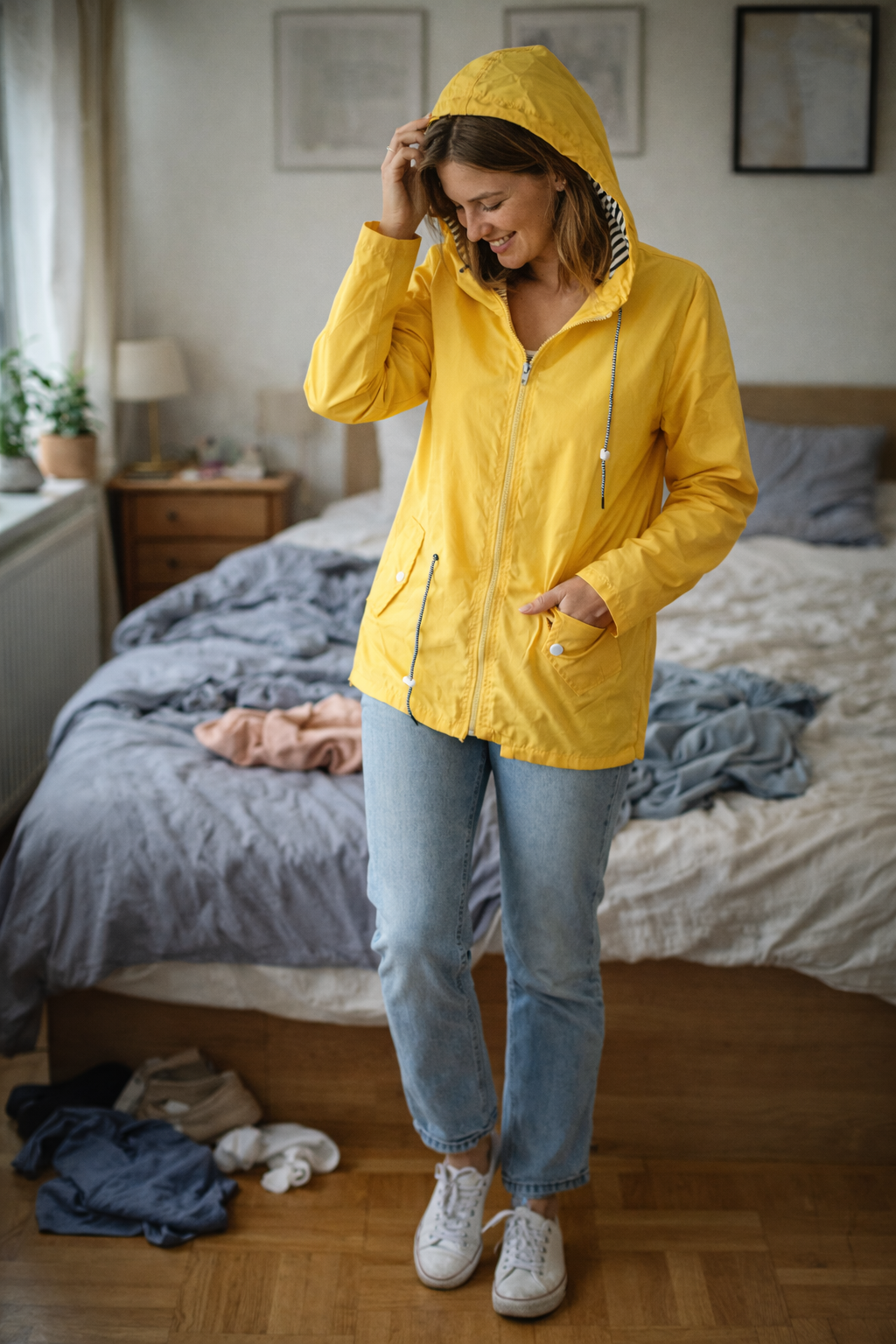 Davy Women's Rain Jacket Lightweight with Hood