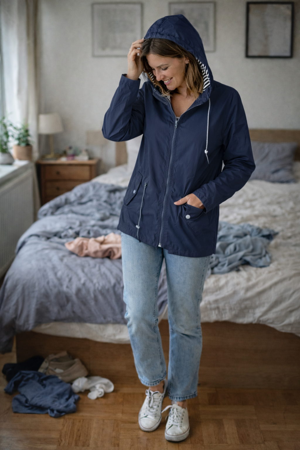 Davy Women's Rain Jacket Lightweight with Hood