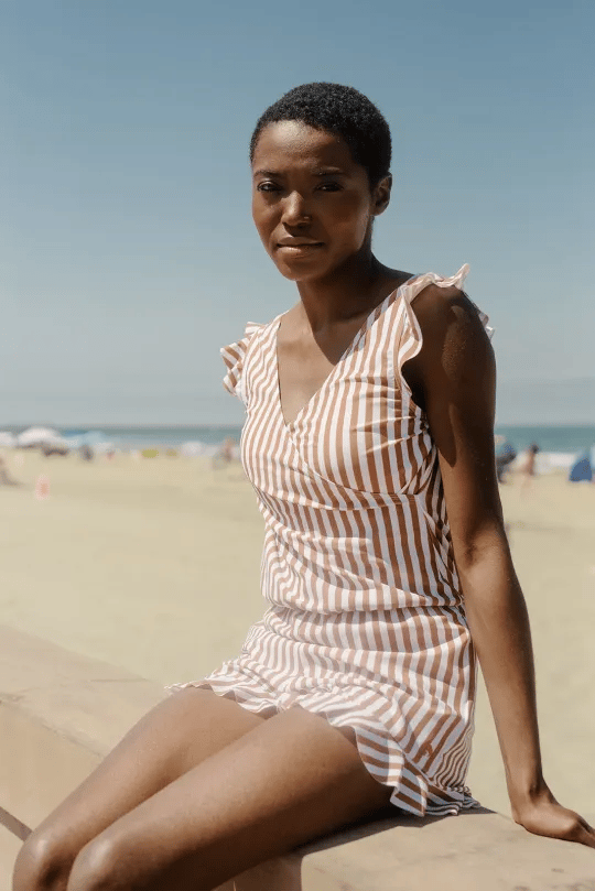 Davy | Women's Romper with Ruffle Trim