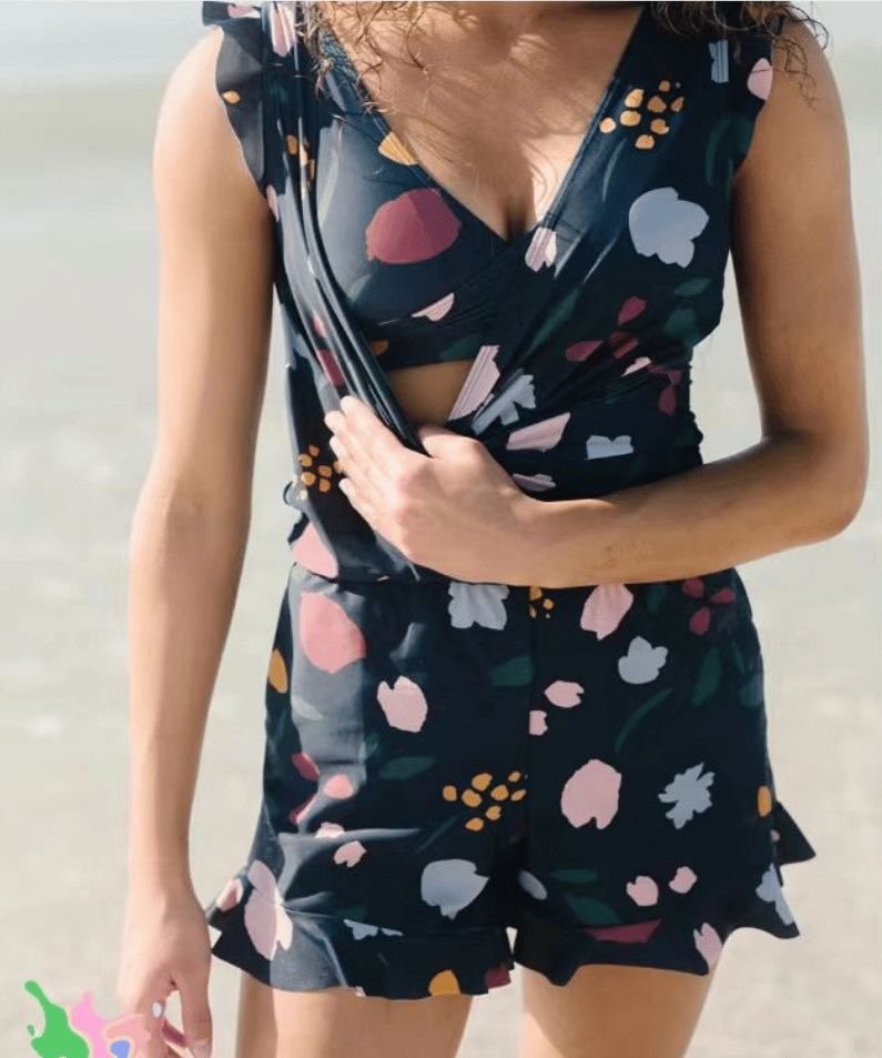 Davy | Women's Romper with Ruffle Trim