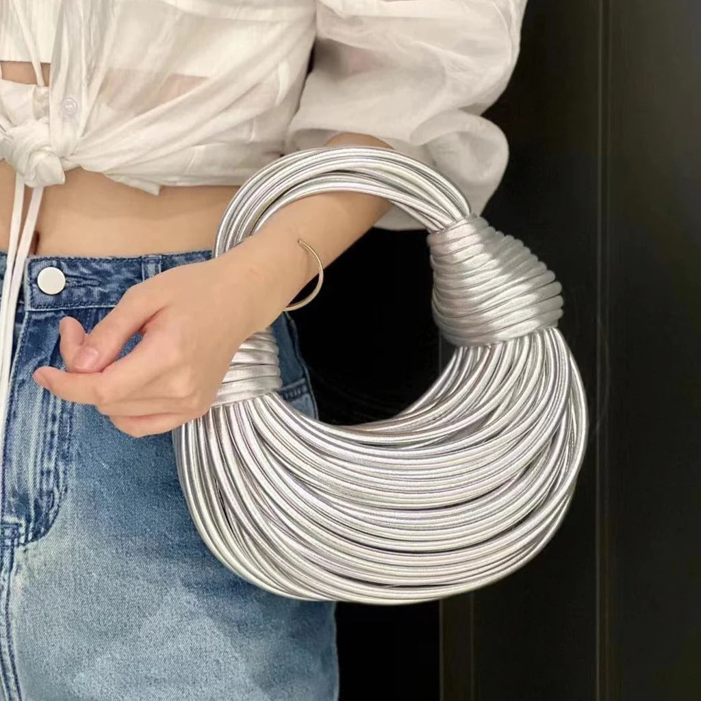 Davy | Women's Sculptural Woven Handbag with Twisted Detail
