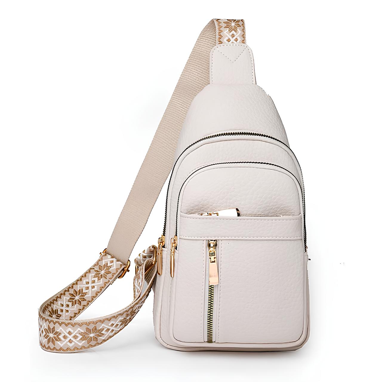 Davy | Women's Sling Backpack with Patterned Strap