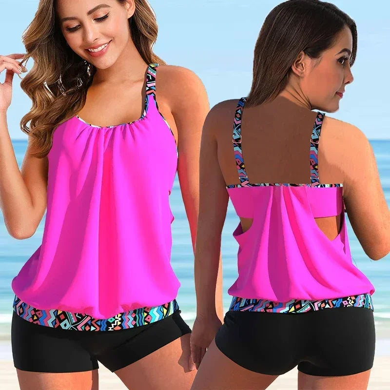 Davy | Women's Tankini Set with Boyshorts and Floral Print