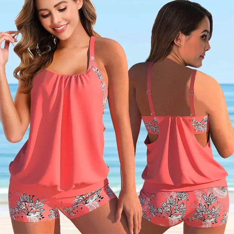 Davy | Women's Tankini Set with Boyshorts and Floral Print