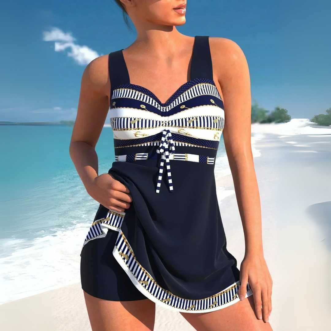 Davy | Women's Tankini Swimdress with Tummy Control and Aztec Print