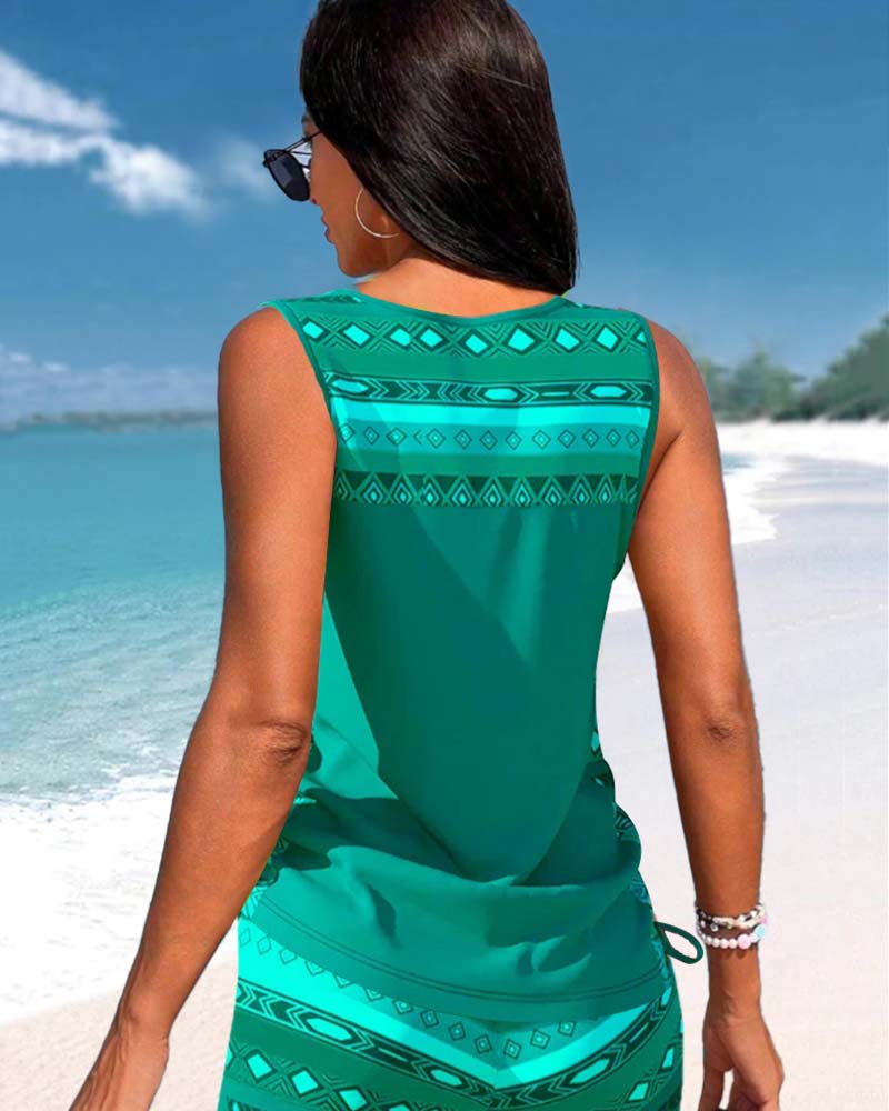 Davy | Women's Tankini Swimsuit with Cross Neck