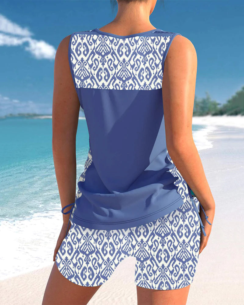 Davy | Women's Tankini Swimsuit with Cross Neck