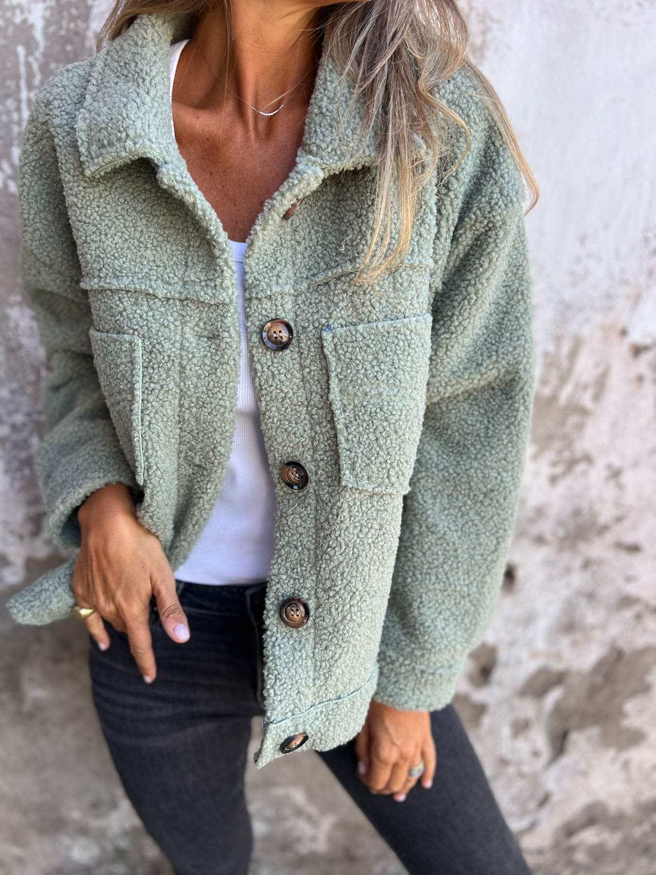 Davy | Women's Teddy Jacket with Button Closure