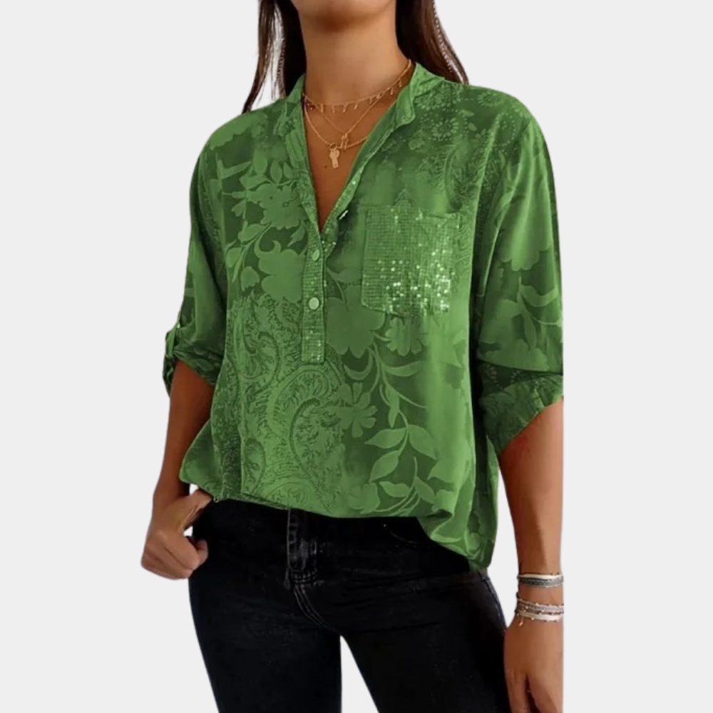 Davy | Women's Textured Button-Up Blouse