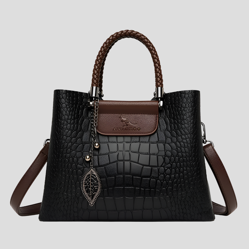 Davy | Women's Textured Tote Bag with Braided Handles