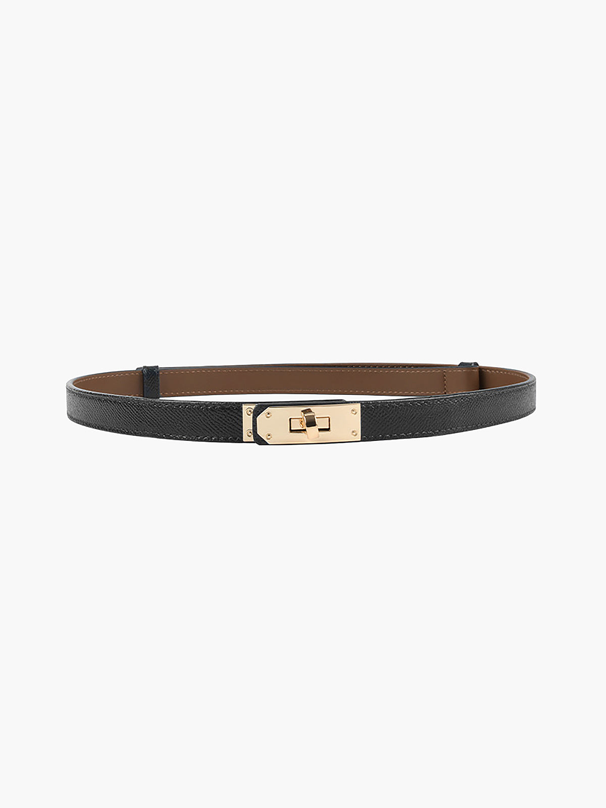 Davy | Women's Thin Belt with Gold Buckle Accent