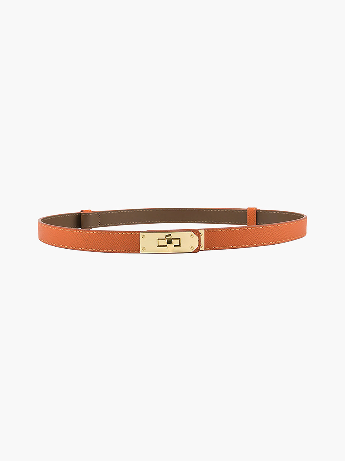 Davy | Women's Thin Belt with Gold Buckle Accent