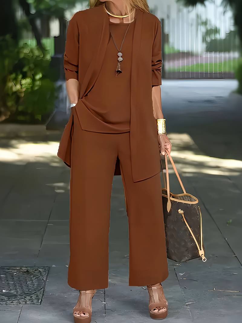 Davy | Women's Three-Piece Palazzo Pant Set with Vest