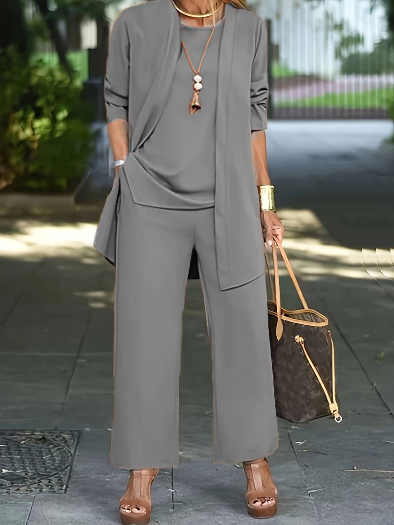 Davy | Women's Three-Piece Palazzo Pant Set with Vest