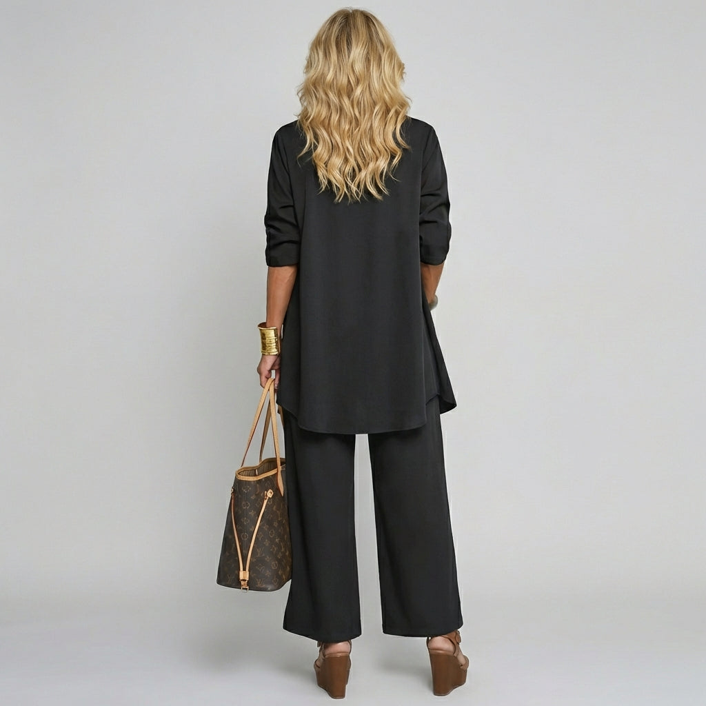 Davy | Women's Three-Piece Palazzo Pant Set with Vest
