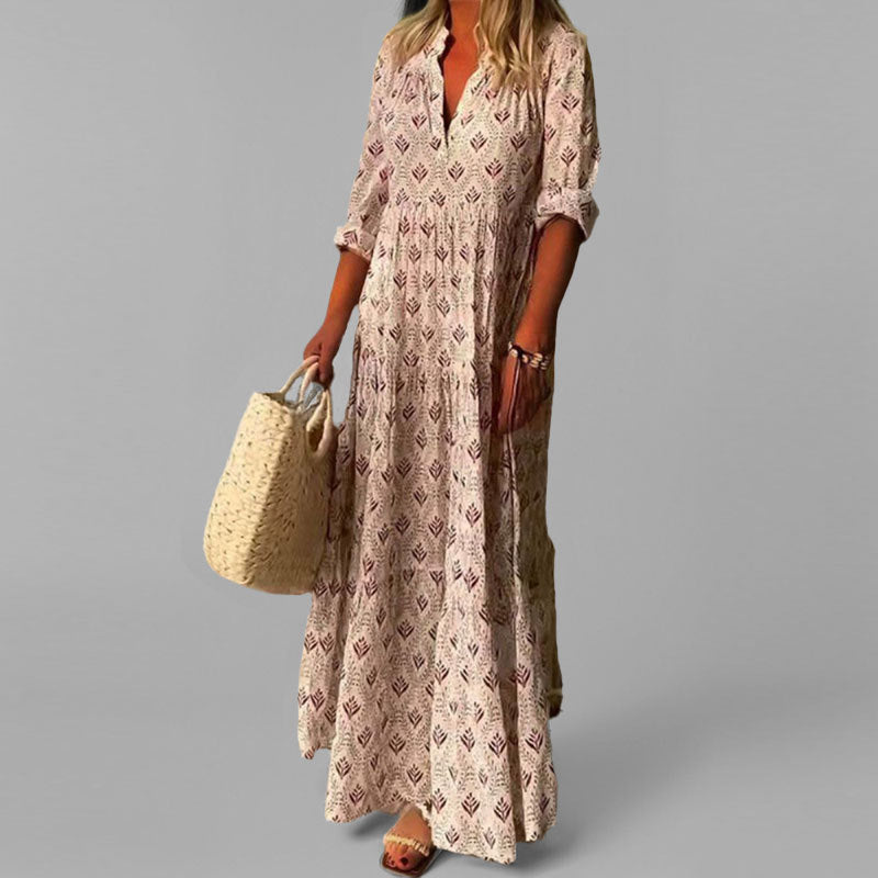 Davy | Women's Tiered Maxi Dress with V-Neck