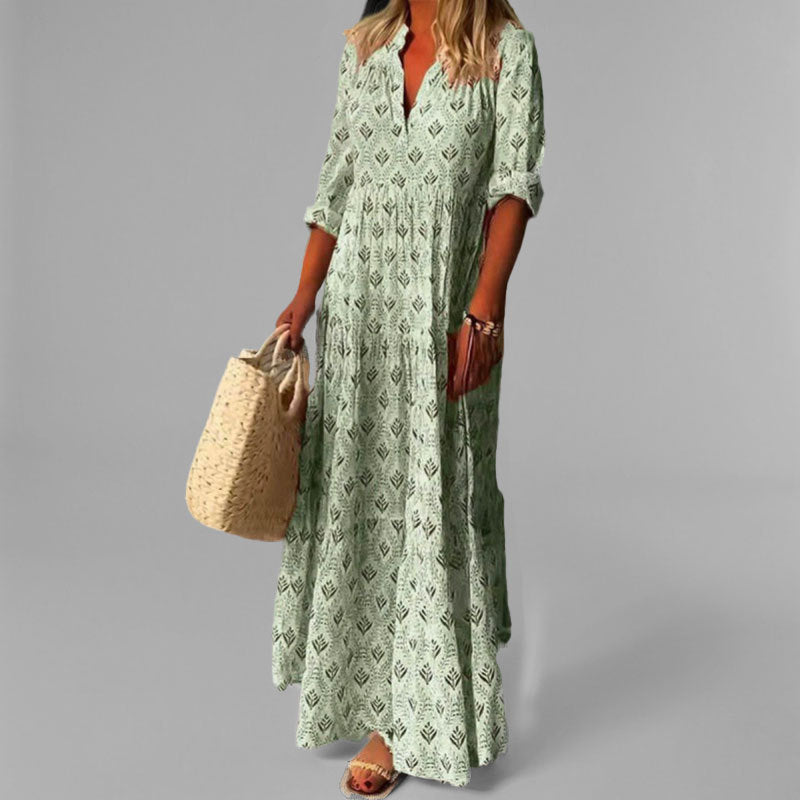 Davy | Women's Tiered Maxi Dress with V-Neck